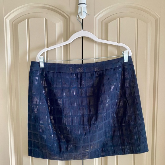 Gap Navy Mini Skirt with Metallic Sheen - Picture 2 of 8